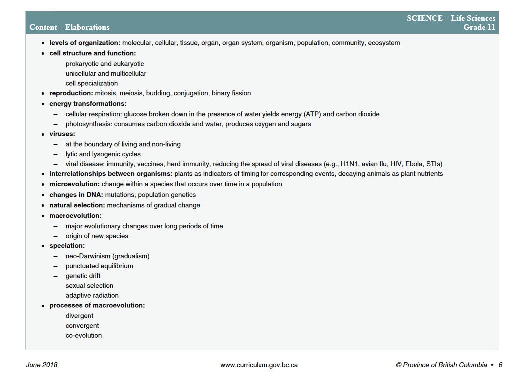 Life Sciences content example